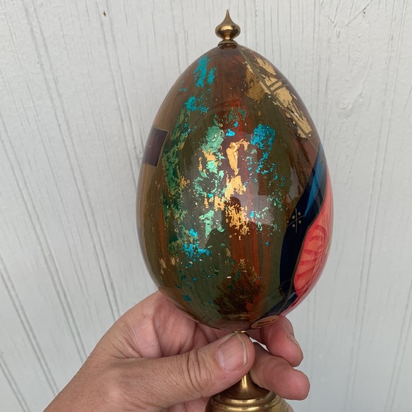 Russian hand painted Icon egg 30388 gold flake - Picture 5 of 13